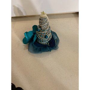 Christmas Tree 5 inches tall made of Jewelry